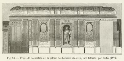 Decoration Project for the Gallery of Illustrious Men; Lateral Face, by Pietre, 1778 by French School
