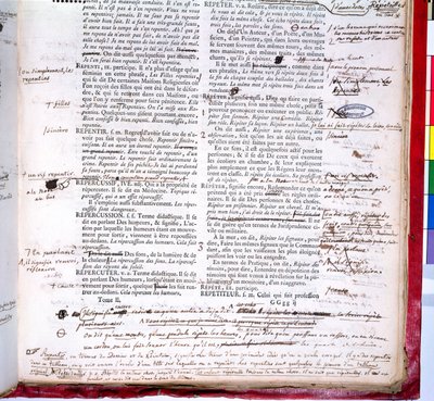 Proofing Page with Corrections of an Edition of the French Academy Dictionary by French School