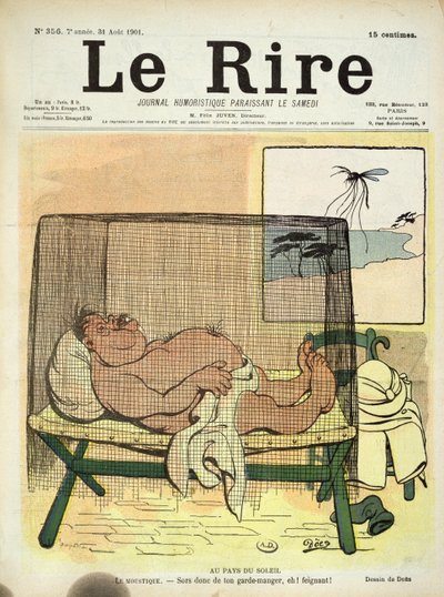 Protection from Mosquitoes in the Colonies, from Le Rire, 31st August 1901 by French School