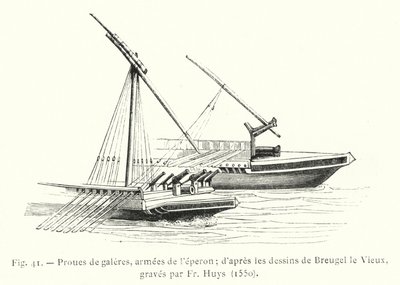 Prows of Galleys, Armed with the Spur; After Drawings by Breugel the Elder, Engraved by Fr Huys by French School