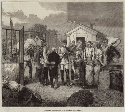 Prussian Requisitions in a Village Near Paris by French School