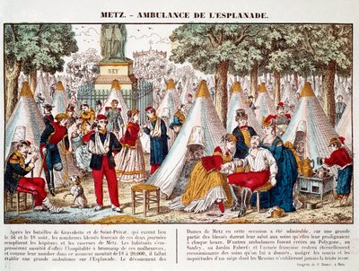 Prussian War: An Ambulance Installed on the Esplanade to Treat the Wounded in 1870 in Metz (engraving) by French School