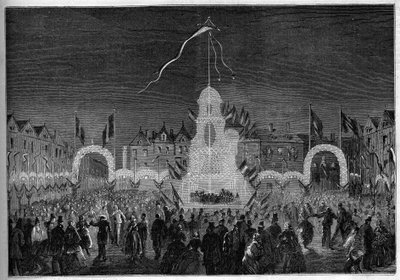 Public illuminations and dances for the feast of August 15. Abbeville, Somme. by French School