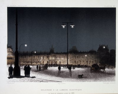 Public Lighting with Electric Light on the Place du Carrousel in Paris 1883 - in 