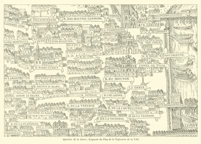Quarter of the Greve, fragment of the Plan of the Tapestry of the City by French School