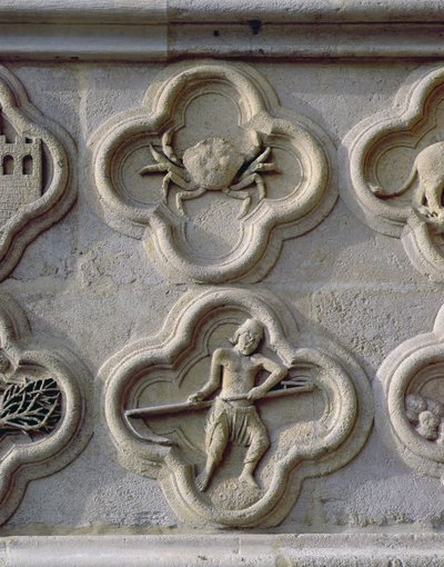 Quatrefoils Depicting Cancer and June by French School