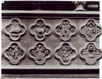 Quatrefoils with the Signs of the Zodiac, Labours of the Year, and prophets Sophonie and Ezekiel, from the Cathedral of Notre-Dame in Amiens by French School