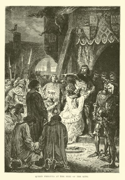 Queen Philippa at the Feet of the King by French School
