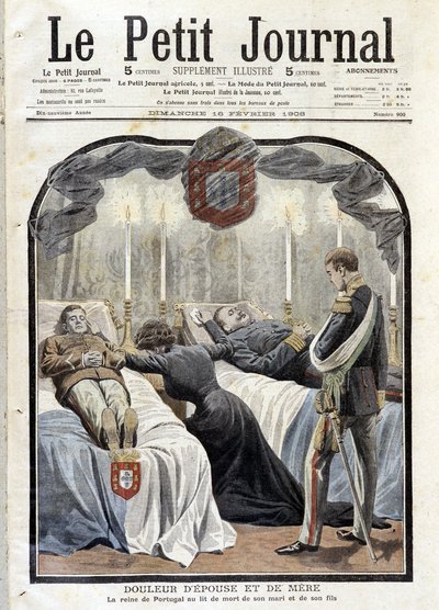 Queen of Portugal Amelie in the Deathbed of Her Husband and Son by French School