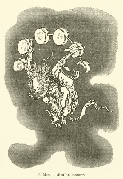 Raiden, the God of Thunder (engraving) by French School