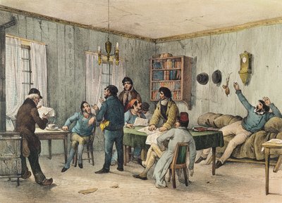 Reading Room of the Sainte-Pelagie Prison, Paris by French School