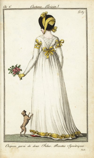 Rear view of a fashionable woman at Tivoli Gardens by French School