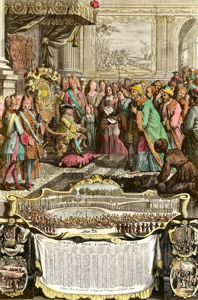 Reception of Mehemet Effendi Turkish ambassador of the great Sultan Achmet by Louis XV on 21 March 1721 at the Tuileries by French School