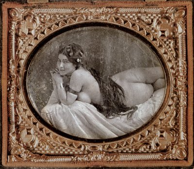Reclining Nude, c.1850, from a Book of Photography Published in 1980 by French School