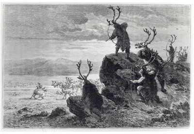 Reindeer Hunting in the Stone Age, illustration from L
