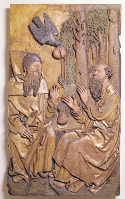 Relief Depicting St. Anthony Visiting St. Paul in the Desert, from the Chapale of the Old Hospital at Colmar by French School