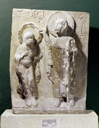 Relief Depicting St. Hilary of Poitiers Blessing St. Triaise by French School