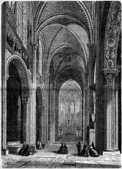 Religious architecture: interior view of the church of Saint Germain des Pres, in Paris by French School