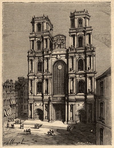 Rennes - La Cathedrale Saint Pierre - engraving in 