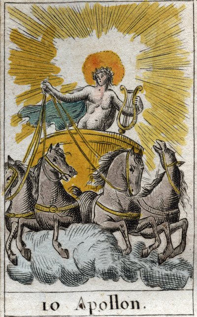 Representation of Apollo, god of singing, music and poetry, on his chariot. From 
