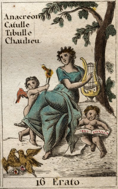 Representation of Erato, muse of lyric poetry, holding a lyre. From 