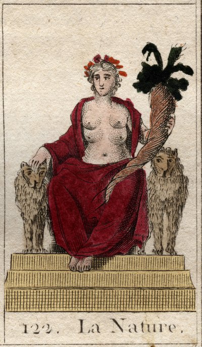 Representation of Nature as a Woman on a Throne with a Horn of Abundance. From 