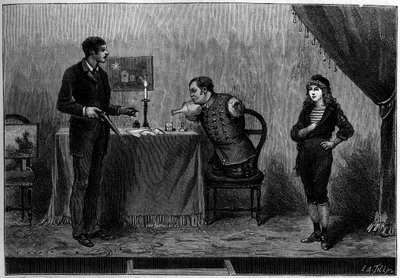 Representation of Nikolai Wassiliewitsch Kobelkoff (1851-1933), Known as the Trunk Artist, in Paris, at Boulevard Saint Martin, Drawing by Gilbert of Nature. Engraving in 