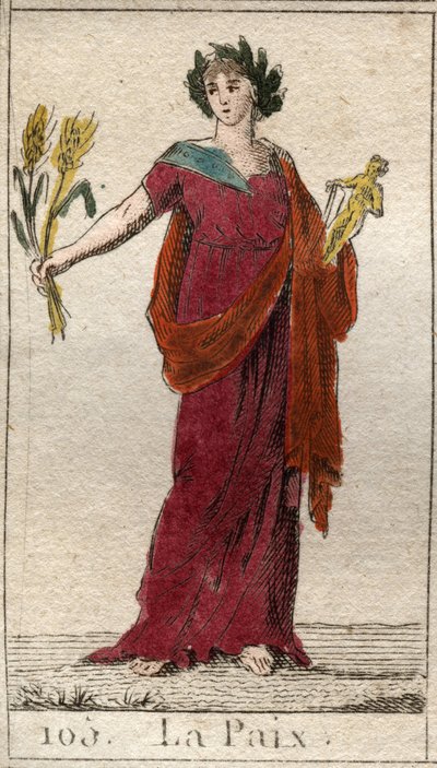 Representation of Peace as a Woman Crowned with Laurels Holding a Sheaf. From 
