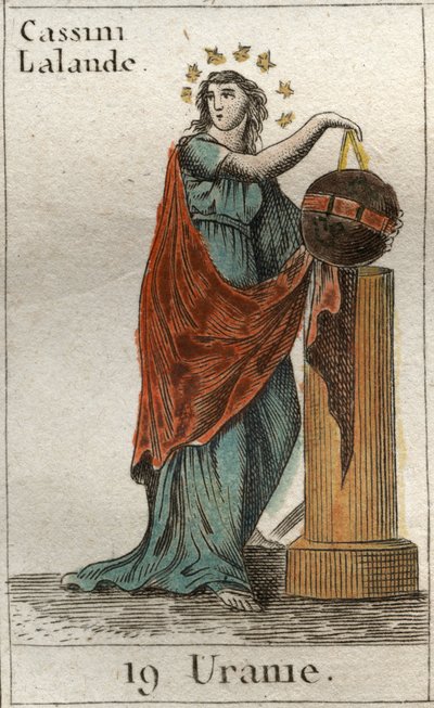 Representation of Urania, Muse of Astronomy and Astrology, She Holds a Globe and a Compass. From 