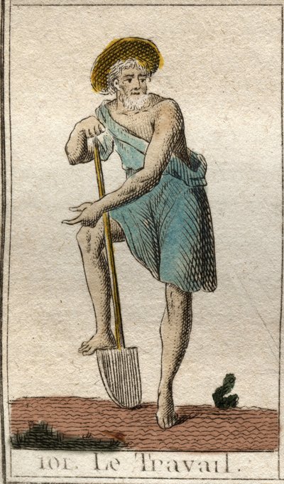 Representation of Work, as a man with tools. From “Mythology of Youth” by Pierre Blanchard 1803 by French School