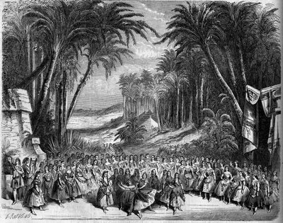 Representation of an opera: Scenography of Act II of 