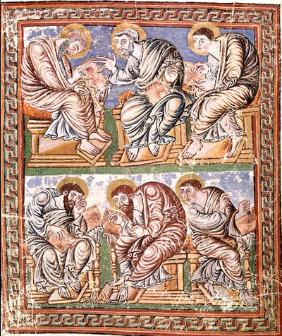 Representation of six apostles Carolingian miniature of the school of Reims taken from Collectio Canon Hadriana (Ms A-5 f. 14 v) End of the 9th century Biblioteca Vallicelliana Rome by French School