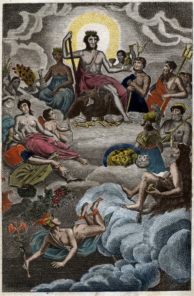 Representation of the Assembly of the Gods on Mount Olympus or Twelve Olympians. From 