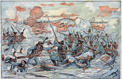 Representation of the Battle of Austerlitz, or Battle of the Three Emperors, on 02/12/1805 by French School