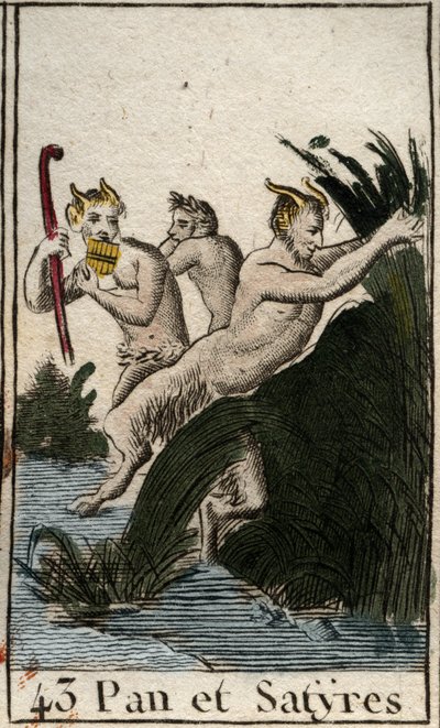 Representation of the Country God Pan and Satyrs. He Has Hairy Thighs, Goat Feet, and Plays Flute (Syrinx). From 