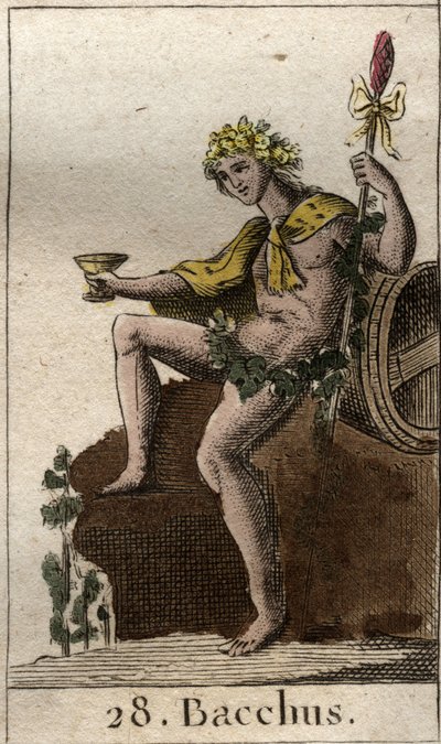 Representation of Bacchus, god of wine and harvest, holding a cup. From 