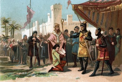 Representation of the Letters of Annoblisments Put in Place by King Philip III the Hardi (1270-1285). Chromolithography around 1890 by French School