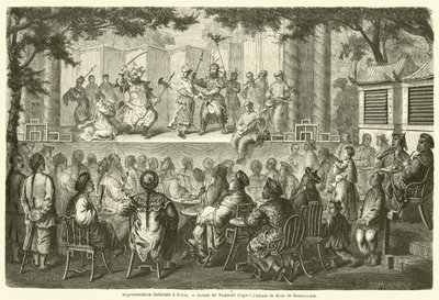 Theatrical Performance in Beijing (engraving) by French School