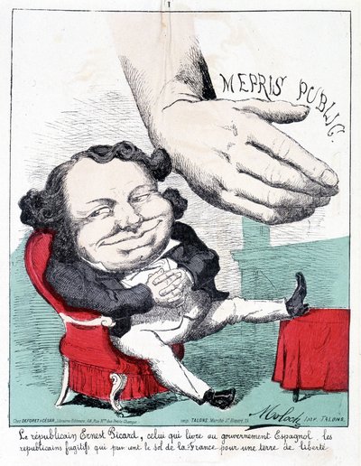Republican Ernest Picard, the one who delivers to the Spanish government the fugitive Republicans who take France