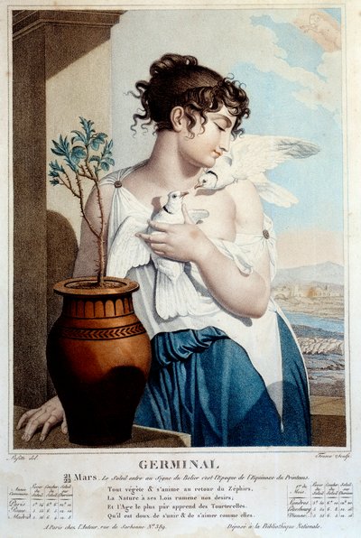 Republican Calendar: Germinal of the Year II (March 21) by French School