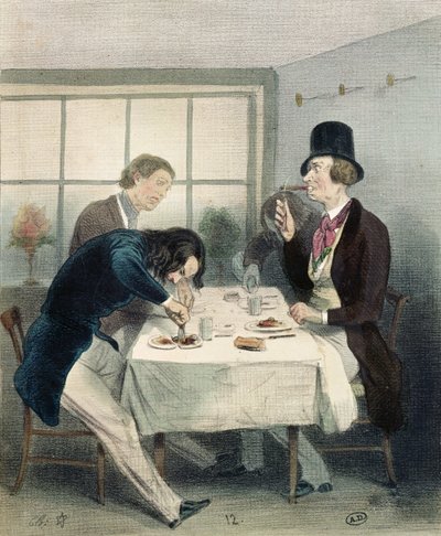 Restaurant in the rue Saint-Jacques in Paris, c.1840 by French School