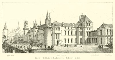 Restoration of the northwest facades of the Louvre, around 1610 by French School