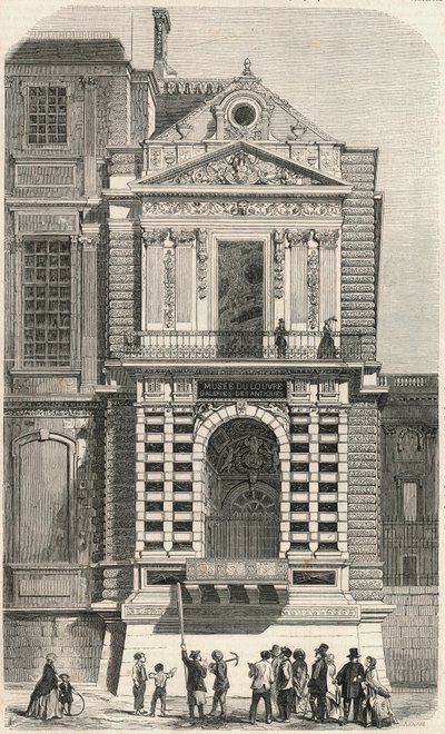 Restoration of the windows known as Charles IX at the Louvre in the 19th century - Engraving from 