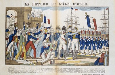 Return of Napoleon Bonaparte (1769-1821) from His Exile to Elba Island in 1815. Picture of Epinal by French School