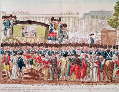 Return of the French Royal Family to Paris, 25 June 1791, the group crosses the Place de la Concorde by French School