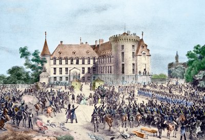 Revolution of 1830, Charles X Presents to the National Guard (engraving) by French School