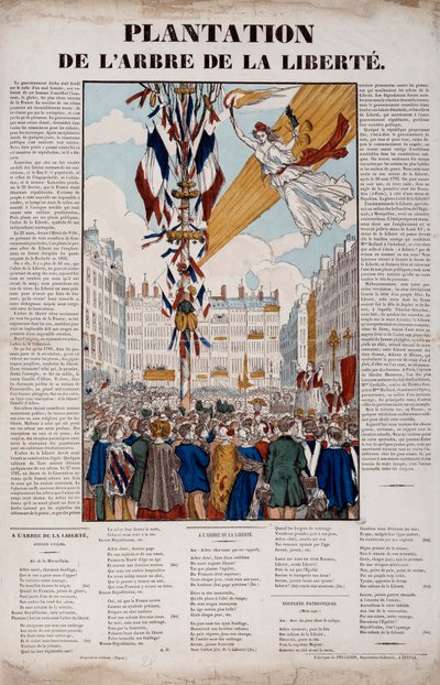 Revolution of 1848: plantation of the Tree of Liberty on 25 March 1848. Engraving of 1848 Paris, Musee Carnavalet by French School