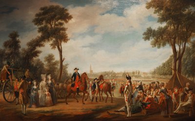 Revue and parade of the Regiment of Conde in Strasbourg between 1779 and 1781 by French School