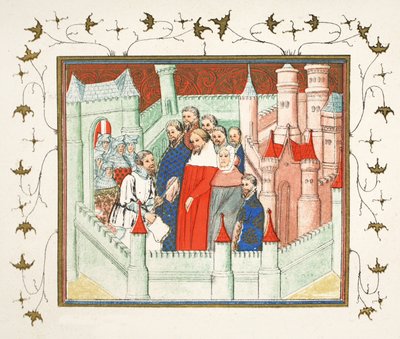 Richard II at Flint Castle Where He Was Delivered Prisoner to Bolingbroke, His Rival to the Throne, Facsimile Copy from Le Prinse et Mort du Roy Richart by Jean Creton, Reprinted 19th Century by French School