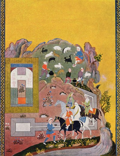 Rider and his harem, illustration for The Arabian Nights, 1895 by French School